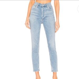 Agolde Nico rise slim fit skinny jeans women’s 27 light denim EUC stretchy